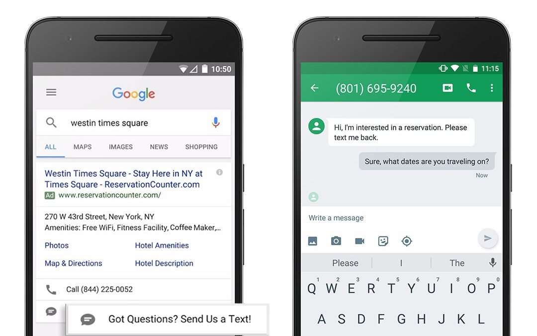 Google’s Click-to-Text Rivals the Success of Click-to-Call with Mobile Customers